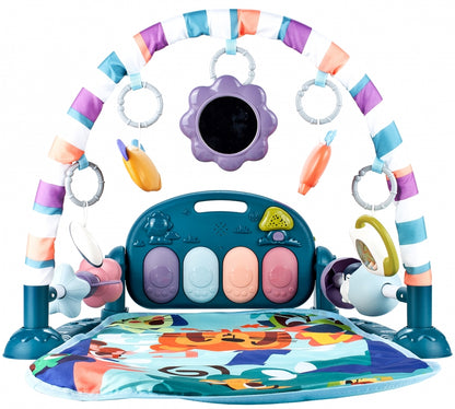Covoras Muzical indealSTORE pentru bebelusi cu lumini si sunete, Pian si jucarii simbolice, Ajuta la dezvoltarea imaginatiei