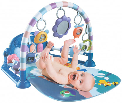 Covoras Muzical indealSTORE pentru bebelusi cu lumini si sunete, Pian si jucarii simbolice, Ajuta la dezvoltarea imaginatiei