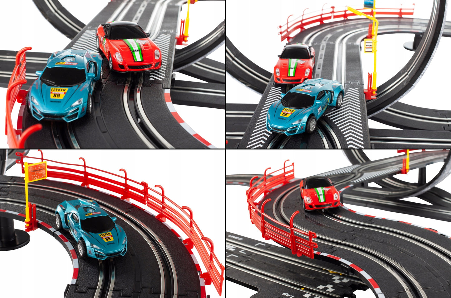 Pista de Curse cu 2 Masini NewYork Race idealStore, 2 Telecomenzi, Bucle Luminoase, Multimodel, Reglare Viteza, Multicolor