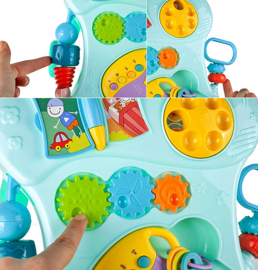 Antemergator Interactiv Muzical idealStore EasyWalk cu Tabla de Scris si Taste, Multifunctional, Stabil, Maner Confortabil, 12 Melodii, Stimuleaza Atentia, Verde