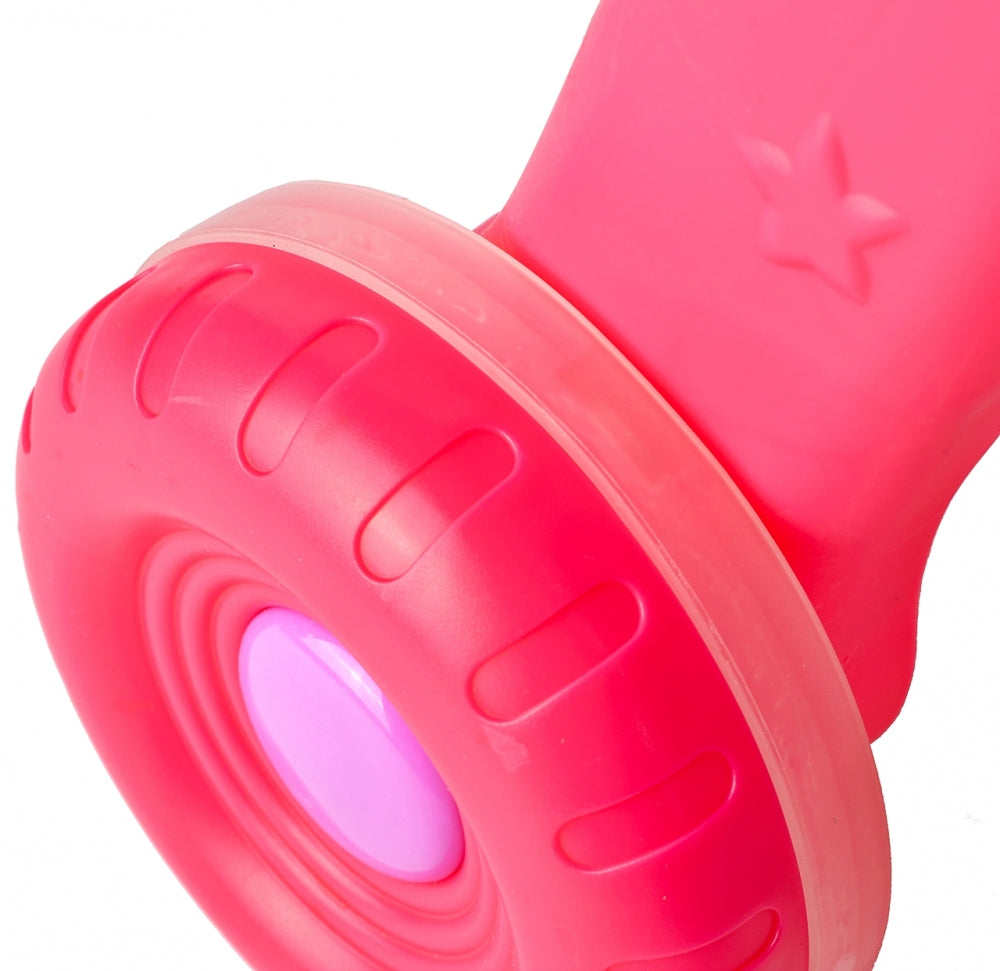 Antemergator Interactiv Muzical idealStore EasyWalk cu Tabla de Scris si Taste, Multifunctional, Stabil, Maner Confortabil, 12 Melodii, Stimuleaza Atentia, Roz