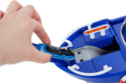 Barca de politie cu sunete si lumini idealSTORE MARINE POLICE Dimensiuni 20 x 17 x 43, Include duba de politie, jet ski, barca cu motor, Stimuleaza imaginatia copilului