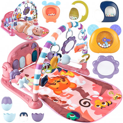 Covoras interactiv Muzical indealSTORE pentru bebelusi cu lumini si sunete, Include pian, saltea, Dezvolta imaginatia copilului