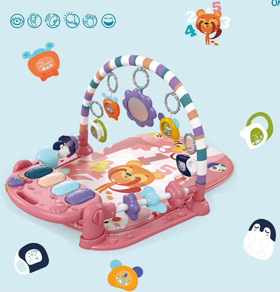 Covoras interactiv Muzical indealSTORE pentru bebelusi cu lumini si sunete, Include pian, saltea, Dezvolta imaginatia copilului