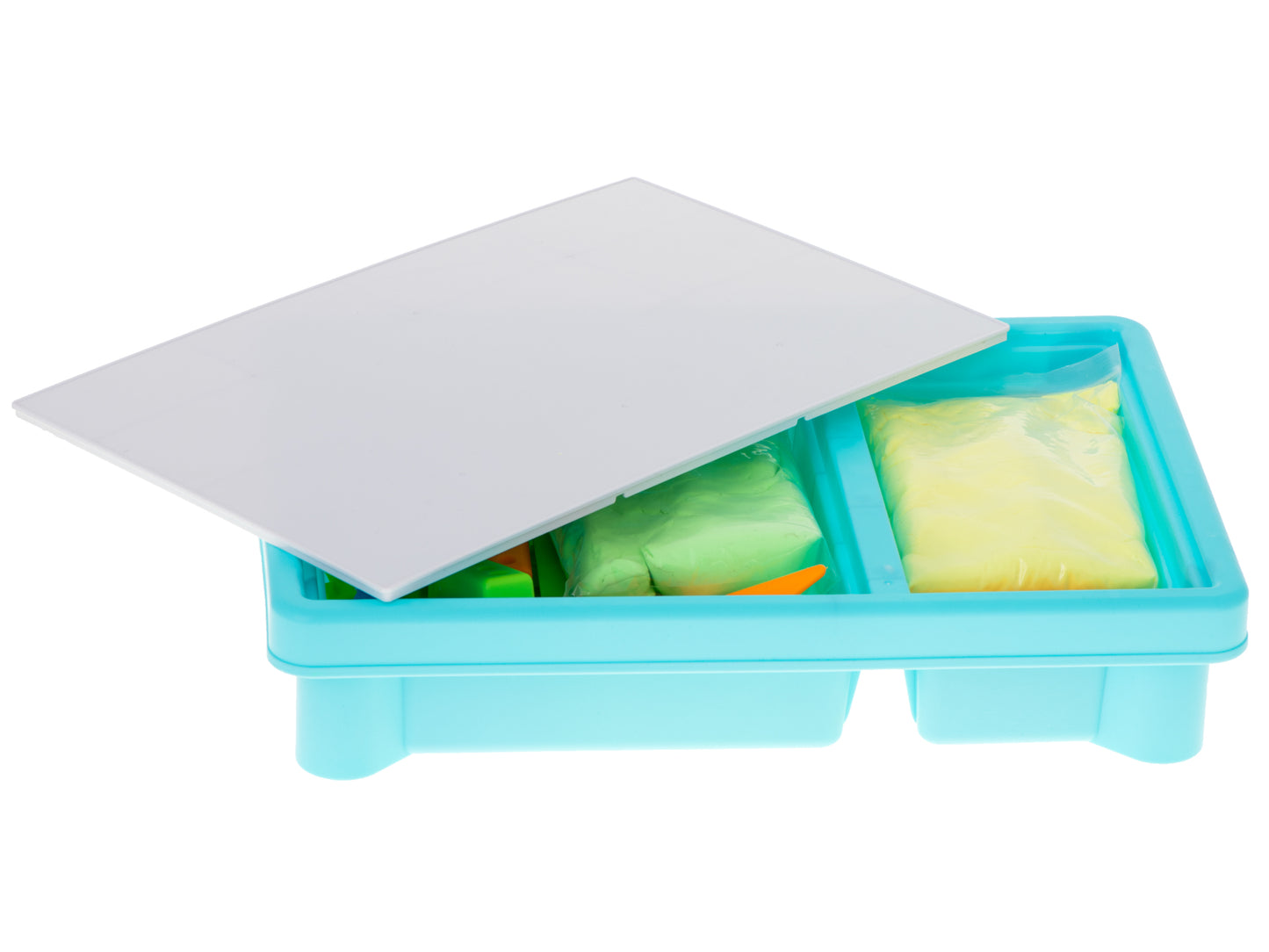 Masuta interactiva pentru copii Learning Table idealSTORE, Dimensiuni 43 x 29 x 26 cm, Include nisip Kinetic, 4 Matrite, Role cu modele, 2 Spatule, Numere de la 1 - 10 si semne matematice, Dezvolta abilitati creative