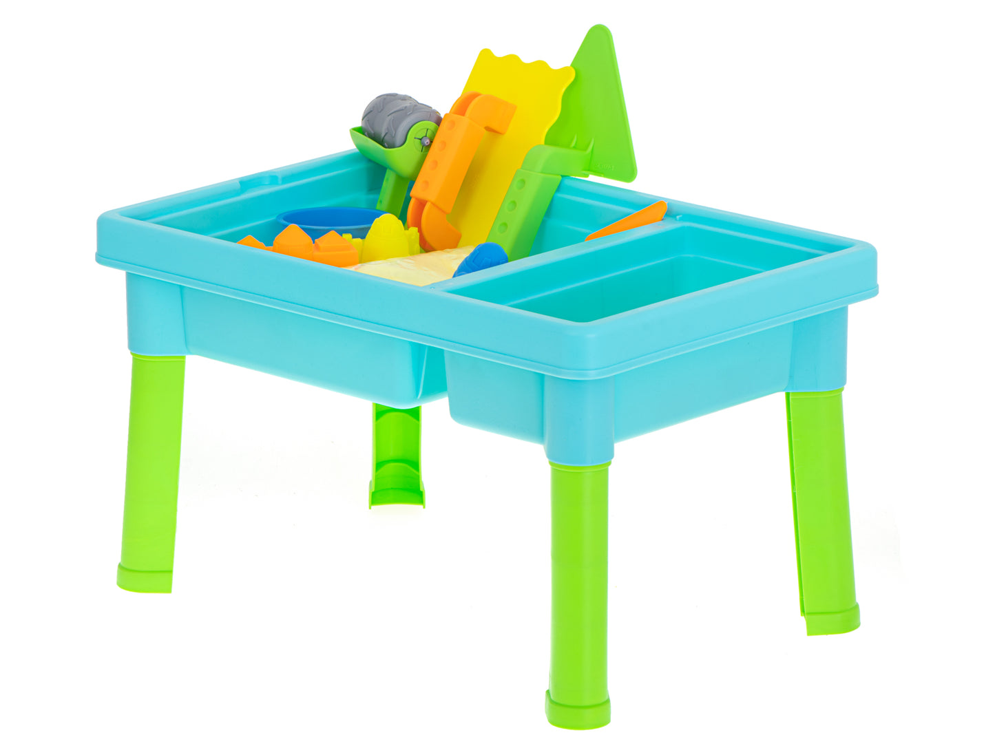 Masuta interactiva pentru copii Learning Table idealSTORE, Dimensiuni 43 x 29 x 26 cm, Include nisip Kinetic, 4 Matrite, Role cu modele, 2 Spatule, Numere de la 1 - 10 si semne matematice, Dezvolta abilitati creative