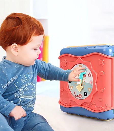 Cub Educativ idealStore PlayAndLearn 6 in 1, Multifunctional, Functii Diversificate, Multitudine de Jocuri, Jucarii Element Colorate, Figuri Geometrice Rezistente, Angrejane Rotative, Structura Solida, Bucla Motorie