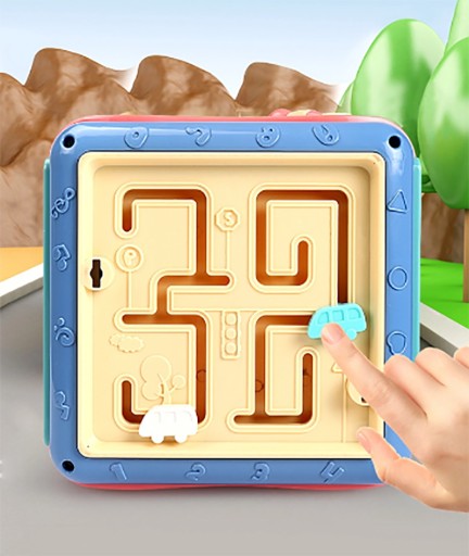 Cub Educativ idealStore PlayAndLearn 6 in 1, Multifunctional, Functii Diversificate, Multitudine de Jocuri, Jucarii Element Colorate, Figuri Geometrice Rezistente, Angrejane Rotative, Structura Solida, Bucla Motorie