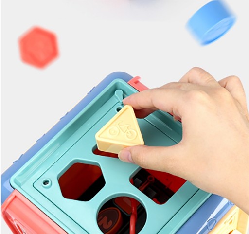 Cub Educativ idealStore PlayAndLearn 6 in 1, Multifunctional, Functii Diversificate, Multitudine de Jocuri, Jucarii Element Colorate, Figuri Geometrice Rezistente, Angrejane Rotative, Structura Solida, Bucla Motorie