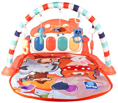 Covoras Muzical IdealStore Teddy Bear, Panou Interactiv, Saltea Pliabila, cu Sunete, Banda de Masurare, Taste Muzicale