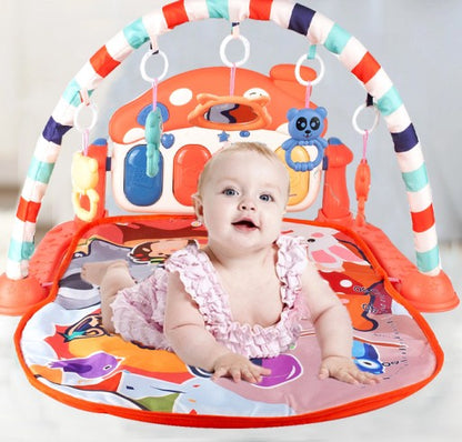 Covoras Muzical IdealStore Teddy Bear, Panou Interactiv, Saltea Pliabila, cu Sunete, Banda de Masurare, Taste Muzicale