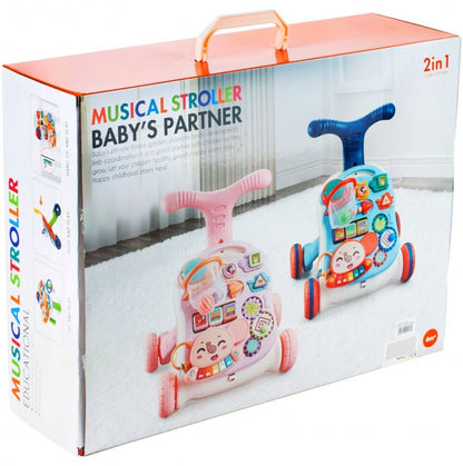 Antepremergator muzical cu activitati 2 in 1 Roz