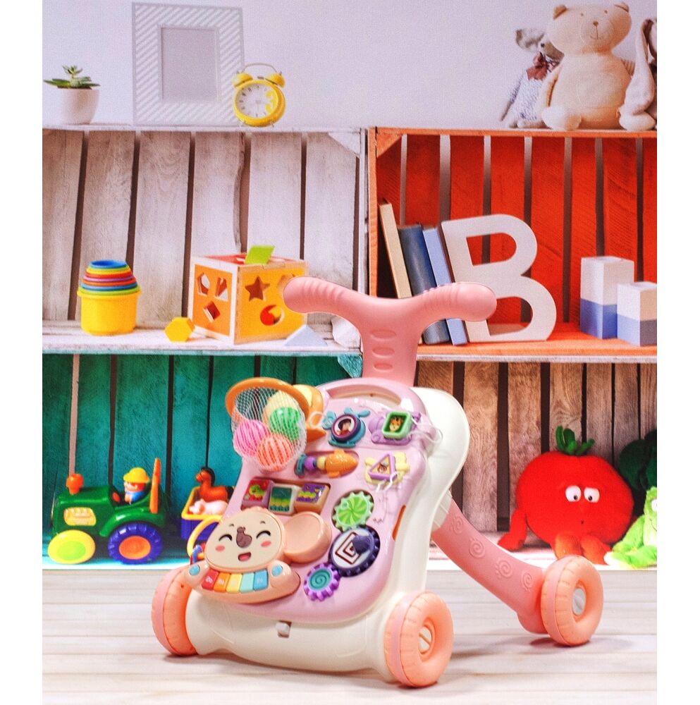 Antepremergator muzical cu activitati 2 in 1 Roz