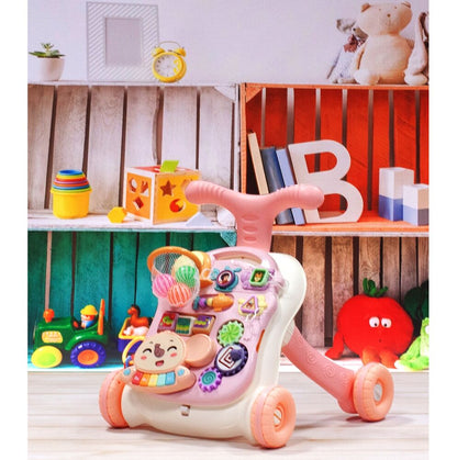 Antepremergator muzical cu activitati 2 in 1 Roz