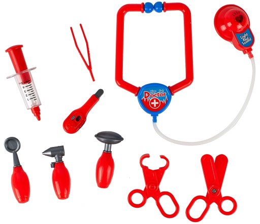 Set Masinuta de Ambulanta idealStore Doctor Red Cu Kit Medical 9 Elemente, Multifunctional, Pliabil, Lumini Intermitente, Joc creativ si interactiv, Lumina intermitenta, Sunete reale