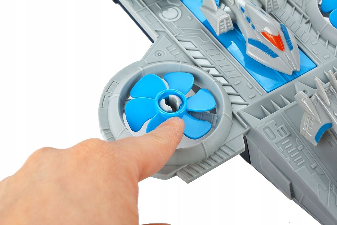 Baza spatiala idealSTORE, Dimensiuni 40 x 22 x 14 cm, Include 4 elice, rampa de gunoi, masini de explorare, docuri, 5 vehicule, loc de aterizare, Dezvolta imaginatia copilului