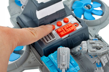 Baza spatiala idealSTORE, Dimensiuni 40 x 22 x 14 cm, Include 4 elice, rampa de gunoi, masini de explorare, docuri, 5 vehicule, loc de aterizare, Dezvolta imaginatia copilului