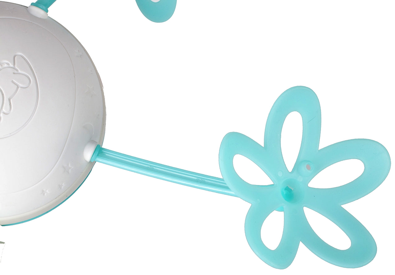 Carusel pentru patut cu lumina de veghe MagStar, First Contact, 500 melodii, 4 brate viu colorate cu diferite jucarii, telecomanda