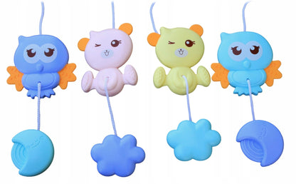 Carusel pentru patut cu lumina de veghe MagStar, First Contact, 500 melodii, 4 brate viu colorate cu diferite jucarii, telecomanda