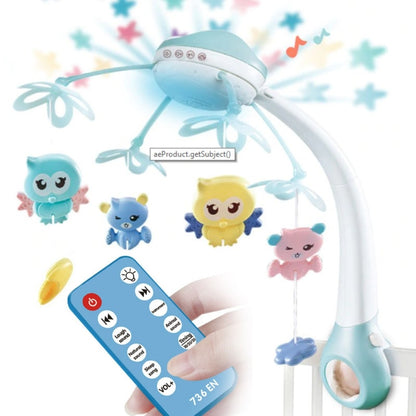 Carusel pentru patut cu lumina de veghe MagStar, First Contact, 500 melodii, 4 brate viu colorate cu diferite jucarii, telecomanda