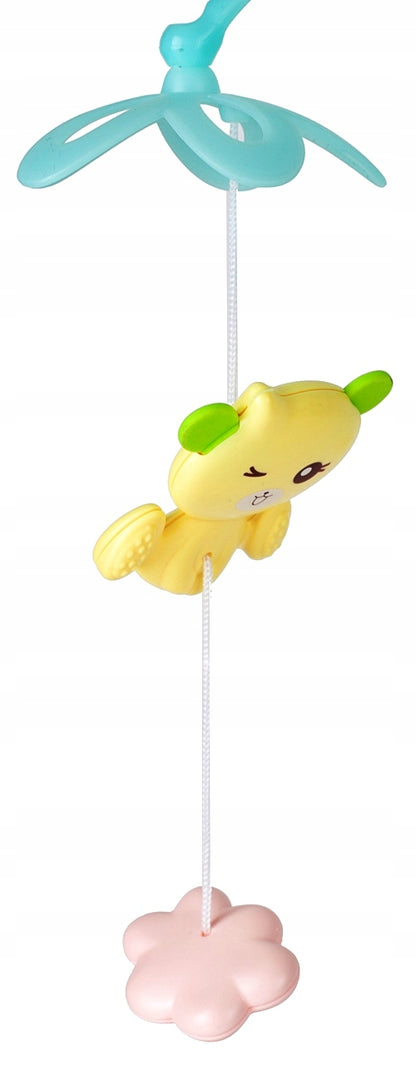 Carusel Interactiv Multifunctional Night Bed Bell idealStore, Rotire 360, Efecte Luminoase si Sonore, Proiector cu Stelute, 500 Melodii de Somn, Mod de Noapte, Oglinda, Telecomanda Inclusa, Culoare Roz