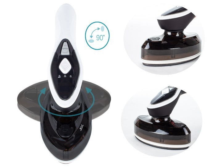 Fier de calcat orizontal/vertical IdealStore,1500w cu talpa ceramica rotativa la 90 de grade de inalta calitate cu suport orizontal, rezervor de 120 ml, debit 23g/min