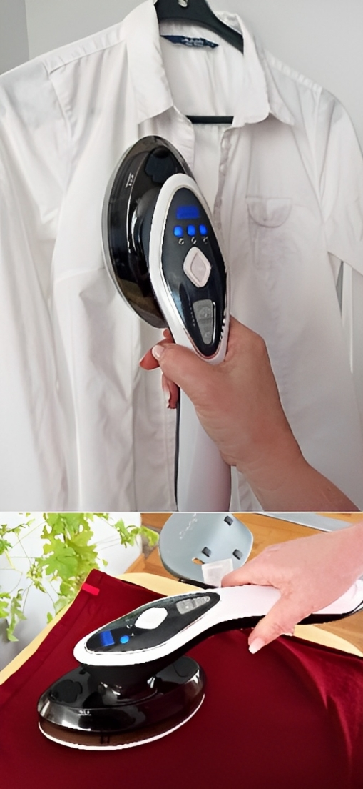 Fier de calcat orizontal/vertical IdealStore,1500w cu talpa ceramica rotativa la 90 de grade de inalta calitate cu suport orizontal, rezervor de 120 ml, debit 23g/min