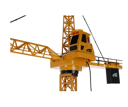 Macara Interactiva cu Telecomanda Crane Gigant idealSTORE, Dimensiuni 128 x 95 cm, Structura stabila formata din 4 brate, Accesorizata cu sunete, lumini, Grinda de Lemn, Brat mobil, Alimentare USB, Aspect realist, Dezvolta agilitatea si gandirea