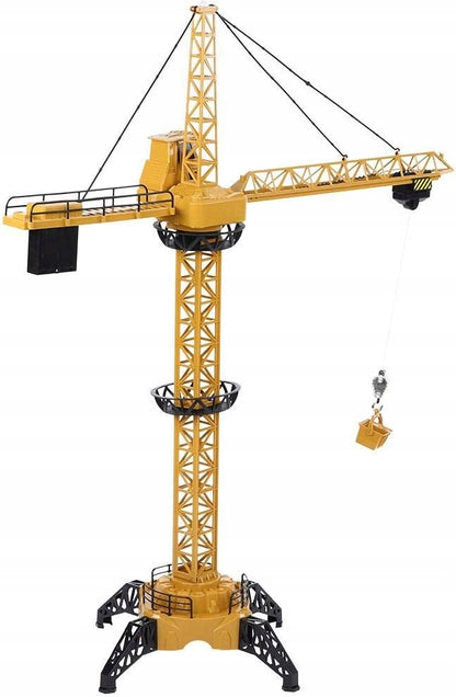 Macara Interactiva cu Telecomanda Crane Gigant idealSTORE, Dimensiuni 128 x 95 cm, Structura stabila formata din 4 brate, Accesorizata cu sunete, lumini, Grinda de Lemn, Brat mobil, Alimentare USB, Aspect realist, Dezvolta agilitatea si gandirea