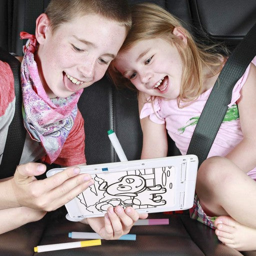 Tableta Magica Pentru Desen Magic Board idealStore, Dimensiuni 26 x 20 x 2.5 cm, 8 Efecte de Iluminare, 10 Modele de Desen, 4 Pixuri Colorate Dezvolta Creativitatea si Imaginatia