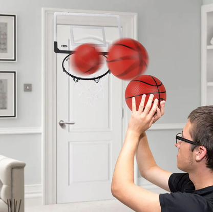 Cos de Baschet pentru Copii Shot Basketball idealSTORE, Include Pompa de umflat, Minge, Panou Transparent, Inel rabatabil cu Arc, Prindere perete sau usa, pentru interior sau exterior