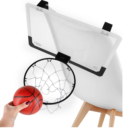 Cos de Baschet pentru Copii Shot Basketball idealSTORE, Include Pompa de umflat, Minge, Panou Transparent, Inel rabatabil cu Arc, Prindere perete sau usa, pentru interior sau exterior