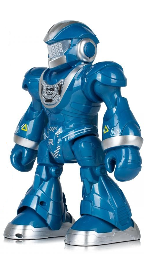 Robot Interactiv Blue Robot idealStore, Dimensiuni 18.5 x 9 x 23 cm, Lumini Interactive, Functie de Miscare Inainte, Stanga/Dreapta, Telecomanda Inclusa