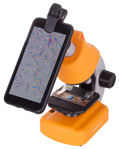 Microscop Multifunctional Stiintific pentru copii idealSTORE, Dimensiuni 16 x 10 x 22,5 cm Include 3 lentile de marire, Numeroase Accesorii, Lampa LED pentru Iluminat, Inaltime Reglabila, Valiza pentru transport