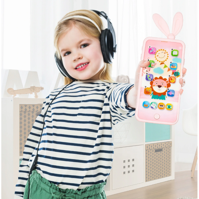 Telefon Smartphone interactiv Animal Song idealSTORE, Dimensiuni 21 x 8 cm, 13 Functi diferite, Sunete,10 Melodii, Efect de lumina, Incarcare USB, Buton pornire/oprire, Husa Silicon inclusa