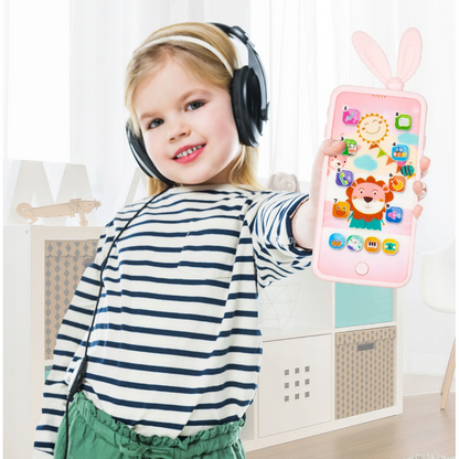 Telefon Smartphone interactiv Animal Song idealSTORE, Dimensiuni 21 x 8 cm, 13 Functi diferite, Sunete,10 Melodii, Efect de lumina, Incarcare USB, Buton pornire/oprire, Husa Silicon inclusa