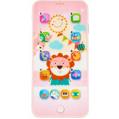 Telefon Smartphone interactiv Animal Song idealSTORE, Dimensiuni 21 x 8 cm, 13 Functi diferite, Sunete,10 Melodii, Efect de lumina, Incarcare USB, Buton pornire/oprire, Husa Silicon inclusa