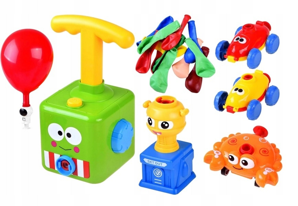 Set Lansator Aerodinamic de Baloane POWER BALLOON IdealStore, 12,5 x 11,5 x 22 cm, Insotit de 21 de accesorii, Verde