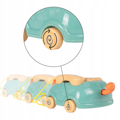 Telefon Interactiv Stil Pisicuta Happy Cat idealStore, Dimensiuni 12.5 x 14 x 6.5 cm, Cantece de Leagan, Diverse Melodii si Sunete Interactive, Urechi Stralucitoare, Culori Vii Atragatoare