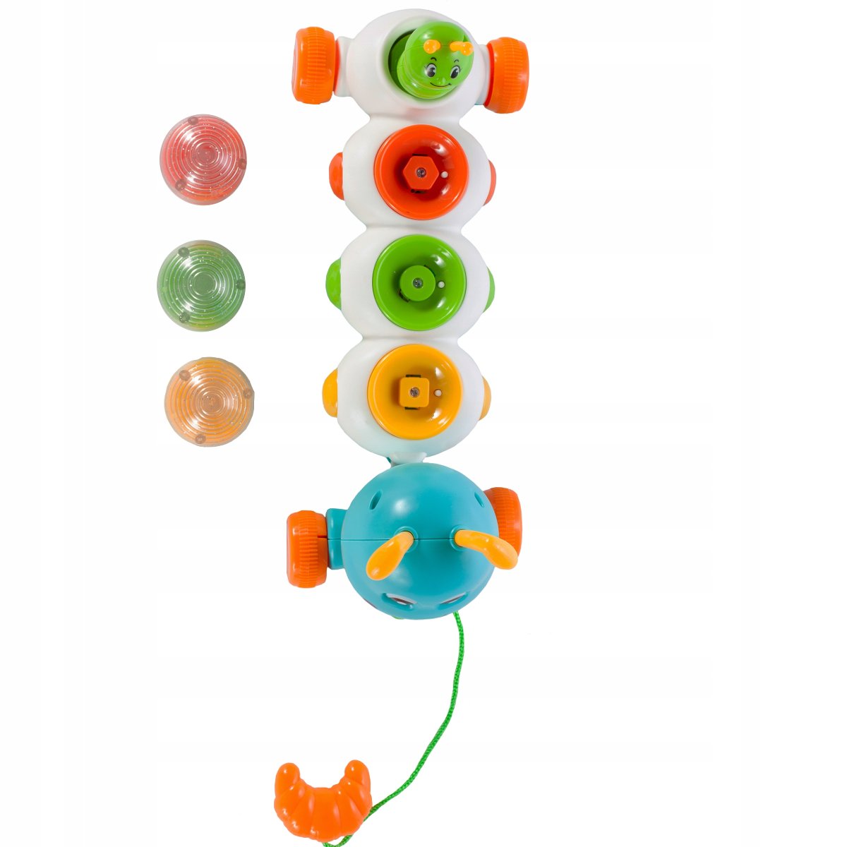 Omida Interactiva Colorata Play With Me idealStore, Efecte Muzicale si Sonore, Coarda Inclusa, Jucarie Pentru Bebelusi, Exercita Echilibrul Si Concentrarea