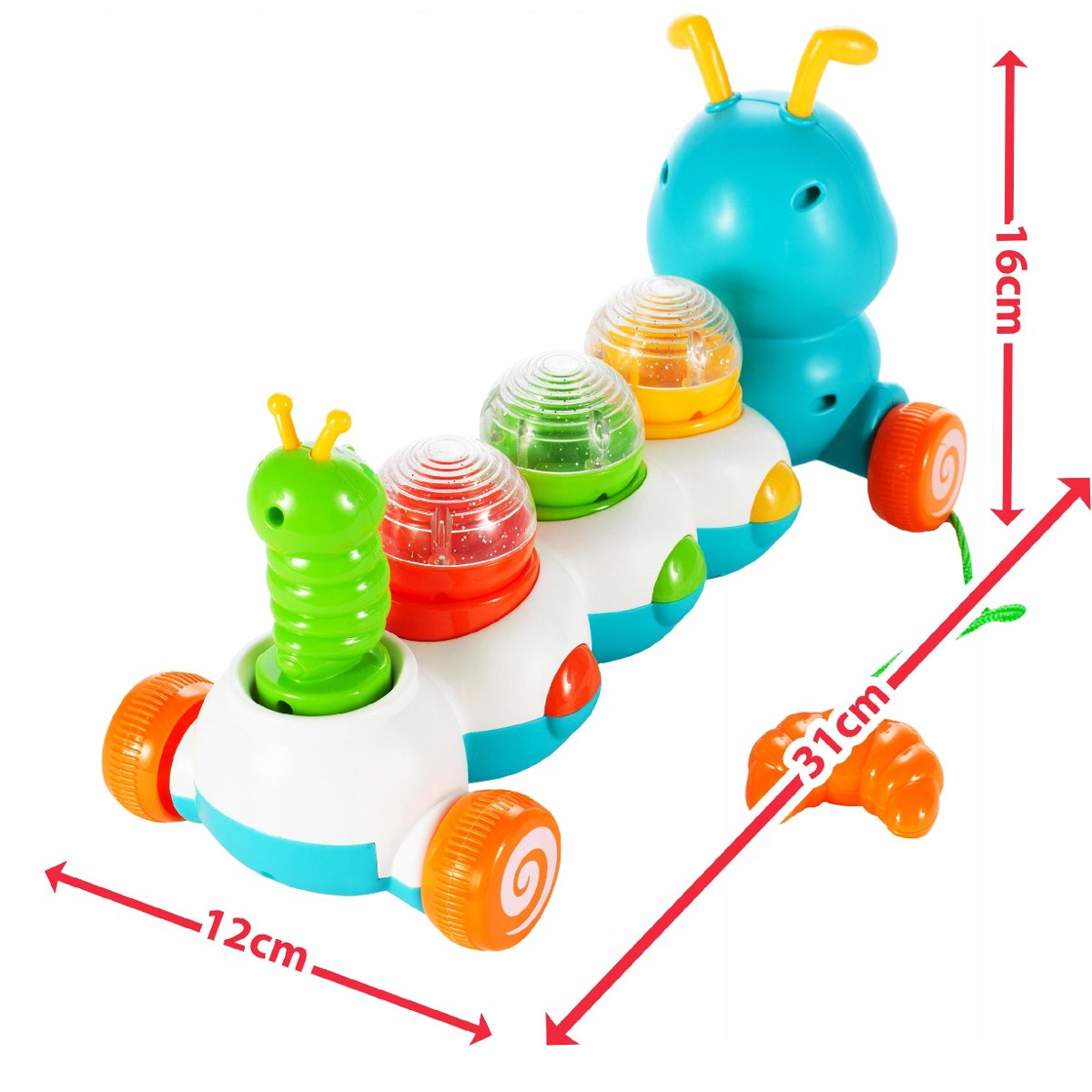 Omida Interactiva Colorata Play With Me idealStore, Efecte Muzicale si Sonore, Coarda Inclusa, Jucarie Pentru Bebelusi, Exercita Echilibrul Si Concentrarea