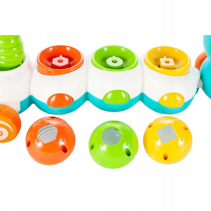 Omida Interactiva Colorata Play With Me idealStore, Efecte Muzicale si Sonore, Coarda Inclusa, Jucarie Pentru Bebelusi, Exercita Echilibrul Si Concentrarea