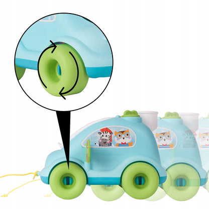 Masina Interactiva Stil Telefon cu Blocuri Colorate Funny Car idealStore, Dimensiuni 22 x 18 x 14 cm, Multicolora, Cuburi in Diferite Forme Dezvolta Abilitatile Stimulative