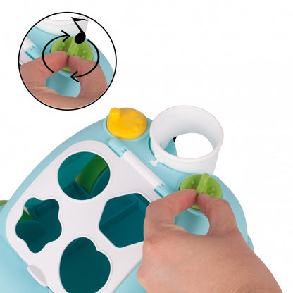 Masina Interactiva Stil Telefon cu Blocuri Colorate Funny Car idealStore, Dimensiuni 22 x 18 x 14 cm, Multicolora, Cuburi in Diferite Forme Dezvolta Abilitatile Stimulative