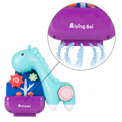 Jucarie de baie Funni Giraffe ideaSTORE, Fabricata din plastic durabil, 3 ventuze pentru prindere si un receptor cu cupa, Multicolor