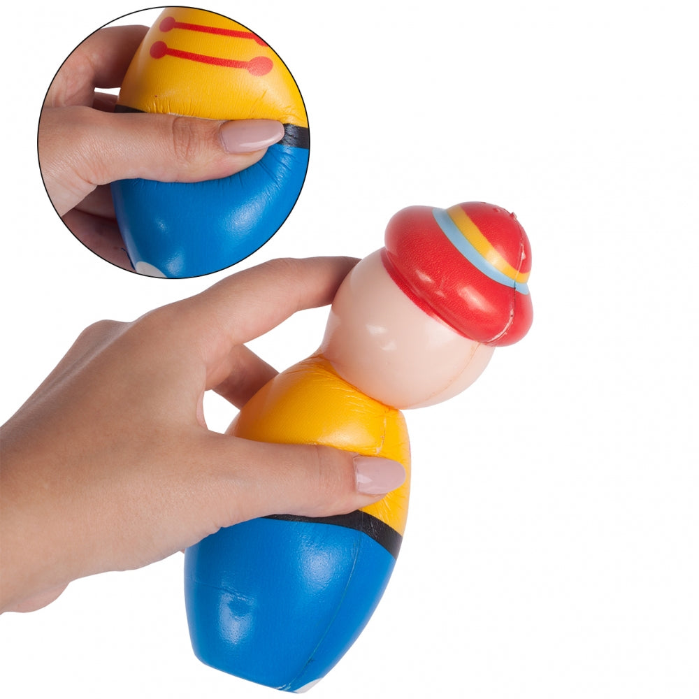 Set Bowling cu 6 Popice si 2 Bile idealStore Little Pirate, Spuma Moale, dezvolta Creativitatea si Indemanarea, utilizare Interior Exterior, Multicolor