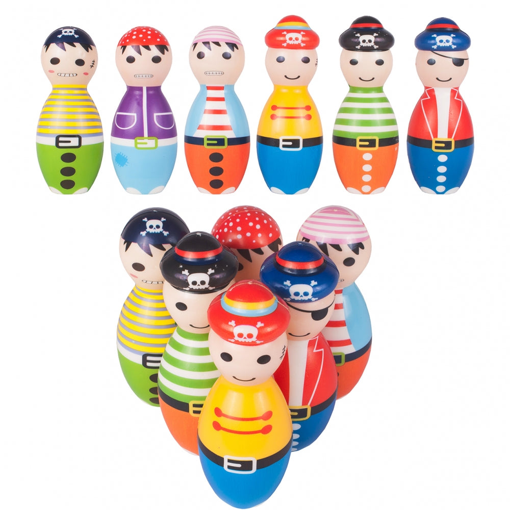 Set Bowling cu 6 Popice si 2 Bile idealStore Little Pirate, Spuma Moale, dezvolta Creativitatea si Indemanarea, utilizare Interior Exterior, Multicolor