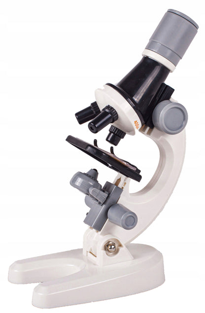 Microscop Stiintific Pentru Copii Scientific Microscope idealStore, Dimensiuni 21 x 12 x 7 cm, Trei Tipuri de Marire, Cap Rotativ, Lampa pentru Iluminat, Inaltime Reglabila, Accesorii Incluse