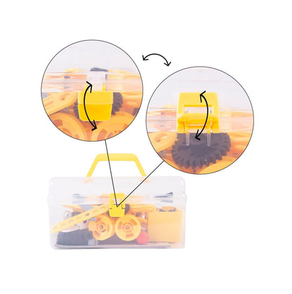 Blocuri de Constructie 8 in 1 Mega Konstruktor idealSTORE, Inlcude 100 de elemente, Surubelnita, Cheie, Posibilitatea de a construi 8 vehicule diferite, Dezvolta maginatia spatiala, abilitatile de planificare