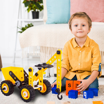 Blocuri de Constructie 8 in 1 Mega Konstruktor idealSTORE, Inlcude 100 de elemente, Surubelnita, Cheie, Posibilitatea de a construi 8 vehicule diferite, Dezvolta maginatia spatiala, abilitatile de planificare